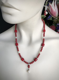 Coral, Pearl & Silver Beads